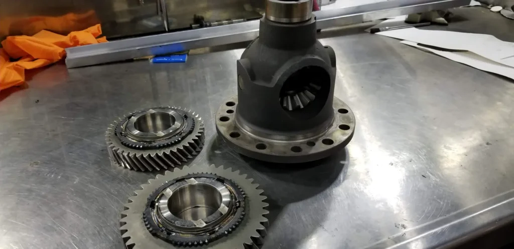 Differential and gears on the workbench at Alpine Autowerks